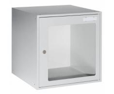 Casier verrouillable vitré h x l x p 450 x 450 x 450 mm ,QUIPO