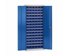 Armoire d'atelier avec bacs de stockage hauteur 1575 mm, 14 tablettes ,EUROKRAFT