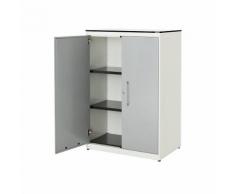 Armoire à portes battantes h x l 1168 x 800 mm, plateau à noyau plein en stratifié HPL, 2 tablettes ,mauser
