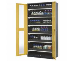 Armoire de laboratoire pour produits chimiques 2 portes, armoire haute, 6 tablettes coulissantes ,asecos