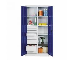 Armoire d'atelier en tôle d'acier 6 tablettes, 8 tiroirs ,CP