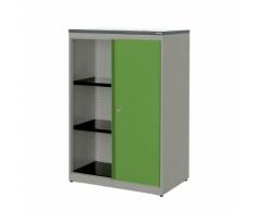 Armoire à portes coulissantes h x l x p 1180 x 800 x 432 mm, plateau en plastique, 2 tablettes ,mauser