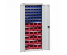Armoire d'atelier avec bacs de stockage hauteur 1575 mm, 11 tablettes ,EUROKRAFT