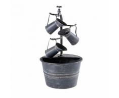 Fontaine de jardin en métal gris anthracite