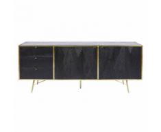 Buffet enfilade 2 portes 3 tiroirs en manguier massif noir Jagger