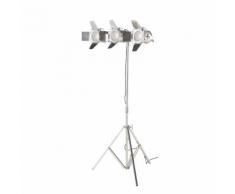 Lampadaire trépied 3 spots en métal chromé H171