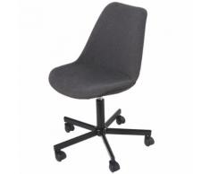 Chaise de bureau réglable à roulettes gris anthracite Boca