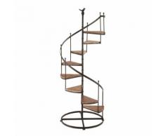 Étagère escalier en métal et bois effet rouille L 53 cm CASTELLANE