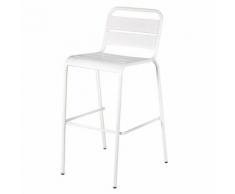 Chaise de bar de jardin en métal blanc Batignolles