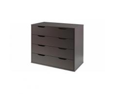 Commode enfant pin massif gris 4 tiroirs - PINO
