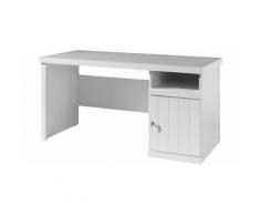 Bureau enfant laqué blanc 1 porte 1 niche ROBIN