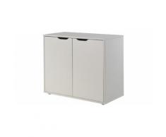 Commode enfant pin massif blanc 2 portes - PINO