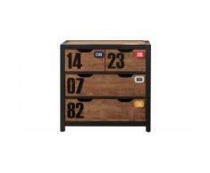 Commode enfant pin massif 3 tiroirs ALEX