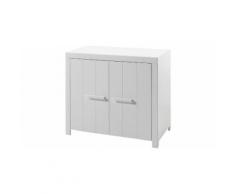 Commode enfant pi n massif blanc 2 portes - ERIK