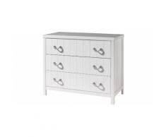 Commode enfant laqué blanc 3 tiroirs LEWIS