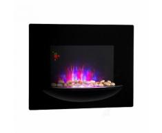 brasero cheminée murale électrique 1800 W simulation de flammes - noir