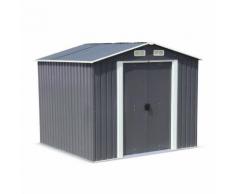 Abri de jardin en métal - ARTOIS 5m² anthracite - Cabane à outils avec deux grandes portes