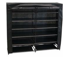 Armoire à chaussures en métal et housse en tissu 36 paires