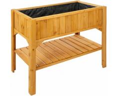 Carré Potager Plate Bande de Jardin Surélevé avec 1 Bac en Bois 119 cm x 57 cm x 90 cm Marron