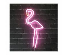 Lampe Néon Flamant Rose 50cm - Rose et rouge