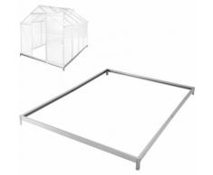 Base, Fondation Acier Galvanisé pour Serre de Jardin, de Jardinage, Abri de Jardin 250 cm x 185 cm