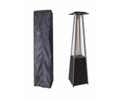 Parasol chauffant gaz flamme 13KW tube verre pyramidal chauffage exterieur pour terrasse + kit gaz