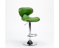 Tabouret pour cuisine et bar AMARILLO design moderne pivotant chromé | Vert
