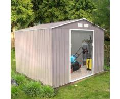 Sancy 7.06 m² : abri de jardin en acier anti-corrosion gris