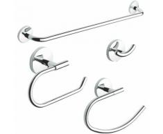 Set de Salle de Bain One Cromo 4 Accessoires en Acier Chromé