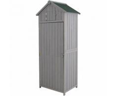 Armoire abri de jardin remise pour outils 3 étagères 2 porte loquets toit pente bitumé 77L x 54l x