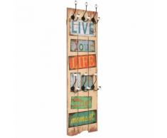 Porte-manteau mural avec 6 crochets 120 x 40 cm LIVE LIFE
