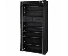 10 couches avec 2 tiroirs Armoire étagère à chaussures 88 x 28 x 175cm noir RXA10H