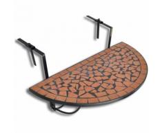 Table de balcon suspendue Demi-circulaire Terre cuite