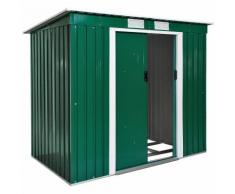 Abri Maison Cabane de Jardin de Rangement en Métal 2,7 m² Vert