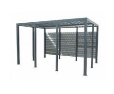 Habrita Foresta - Carport pergola toit à ventelles en aluminium 11.5m2 anthracite - CAR2841ALV