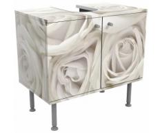 Meuble sous vasque Roses blanches - Dimension: 55cm x 60cm