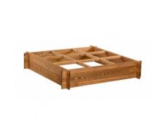 EKJU Carré potager en sapin - 100 x 100 x H 20 cm