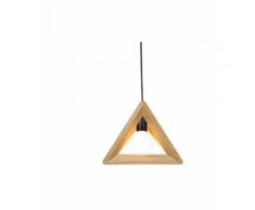 Suspension Design Triangle en Bois 32cm 110-220V Corde Ajustable-Luminaire Suspension Salle à Manger