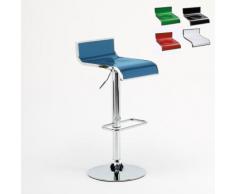 Tabouret pour bar cuisine haut fixe tournant réglable avec repose-pied FLORIDA | Bleu
