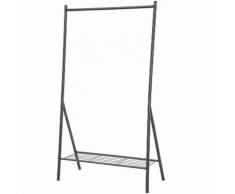 Portant Porte-Vêtements avec Étagère de Rangement en Métal pour Vêtements Chapeaux Chaussures 89.5