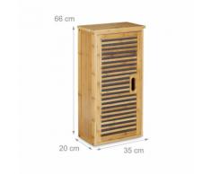 Armoire de salle de bain étagère en bois de bambou 66 x 35 cm