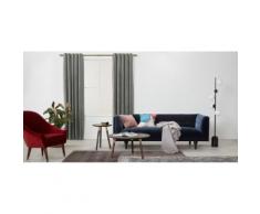 Julius, une paire de rideaux à œillets doublés en velours 228 x 228 cm, gris argenté