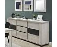 NOUVOMEUBLE Enfilade contemporaine couleur chêne gris ROSETA