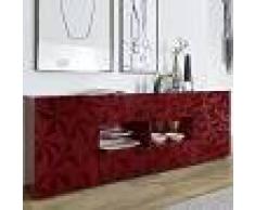 NOUVOMEUBLE Enfilade rouge laqué design 2 portes 4 tiroirs PAOLO 2