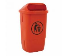 poubelle d'extérieur plastique hauteur 74cm orange,