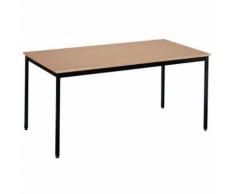 table de reunion 160x80 plateau hetre/p ieds noirs,
