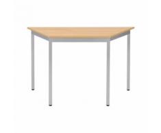 table de réunion trapèze - chêne aluminium,