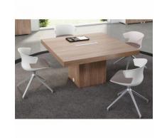 table réunion pieds panneau 140 x 140 cm orme,