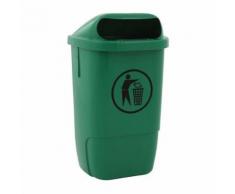 poubelle d'extérieur plastique hauteur 74cm vert,