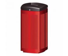 poubelle extérieur toscane - 60 l - rouge,